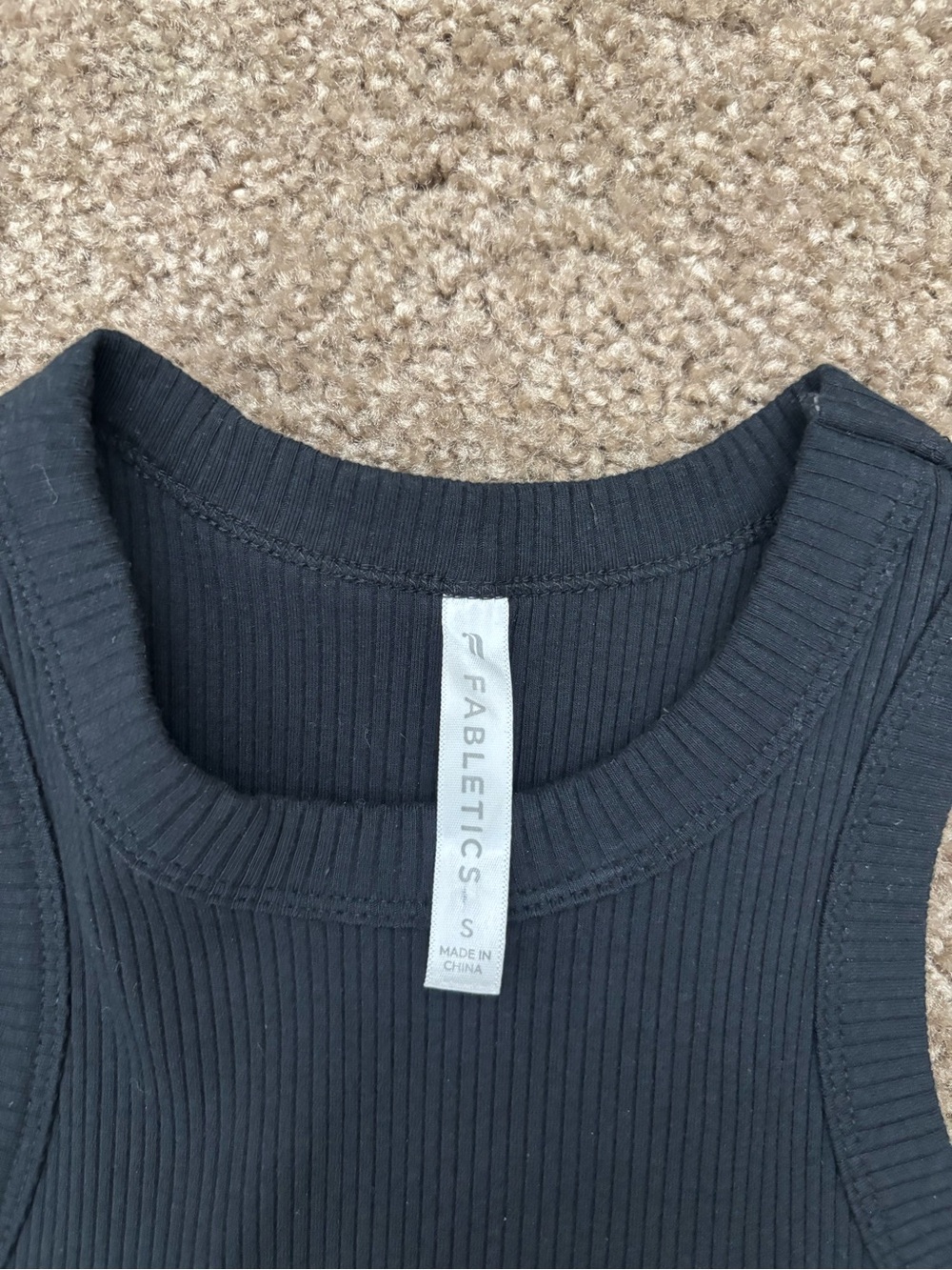 Fabletics Black Ribbed Tank Top - Picture 3 of 4